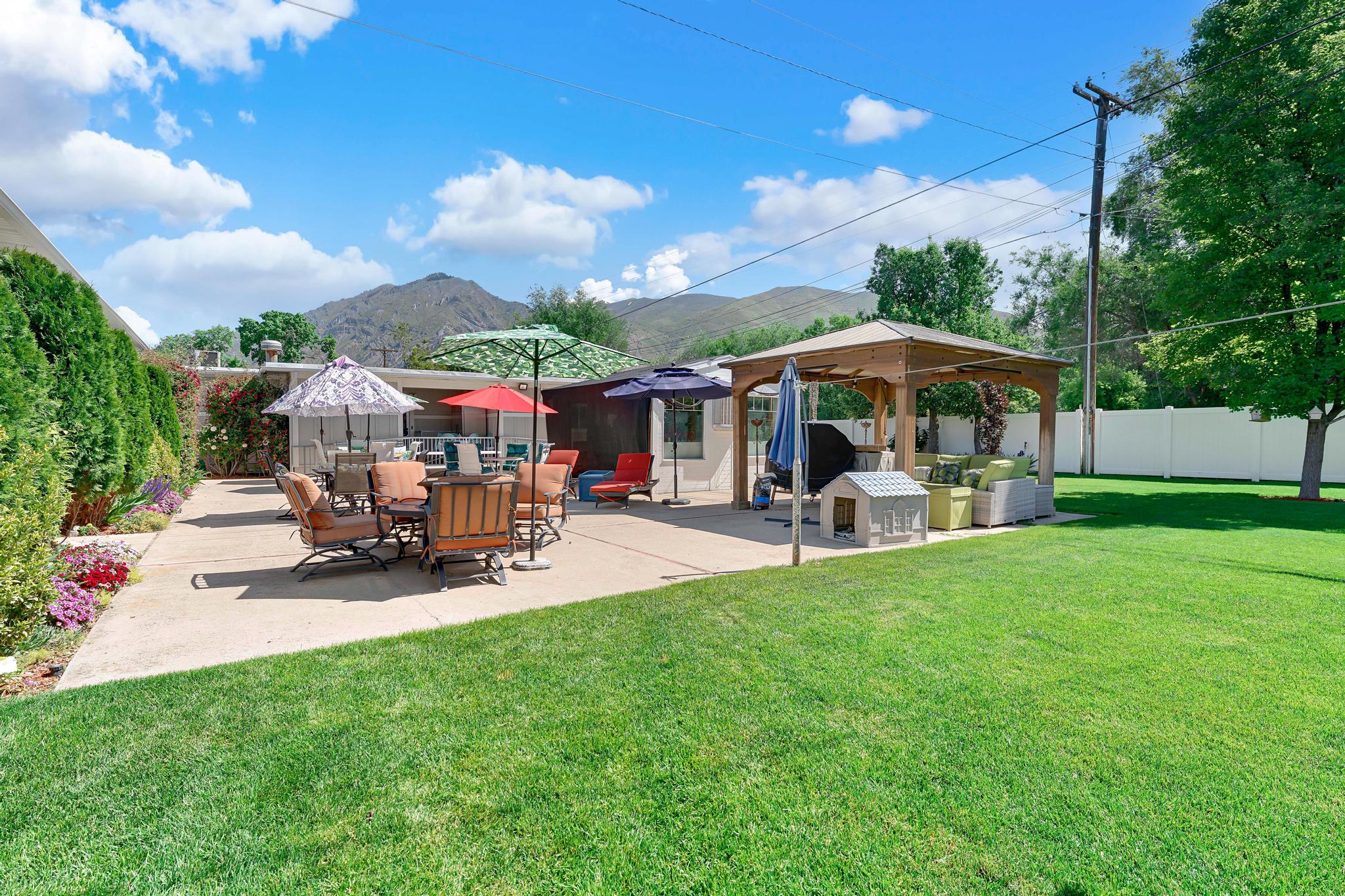 Patio with outdoor dining area