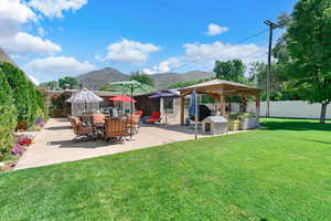 Patio with outdoor dining area