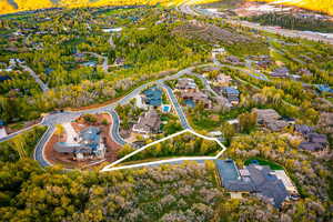 Aerial perspective of suburban area