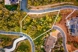 Aerial view of property's location with property boundaries highlighted