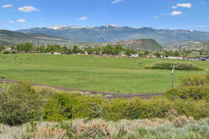 View of mountain background with rural landscape