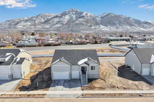 Mountain view with nearby suburban area