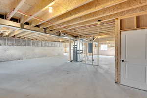 Below grade area with electric panel