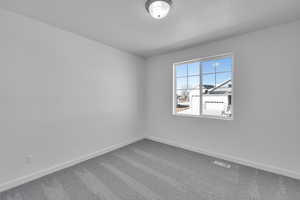 Unfurnished room featuring baseboards and carpet flooring