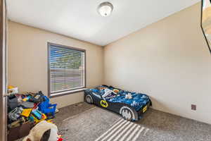 Bedroom with carpet floors
