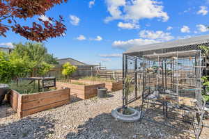View of yard with a garden