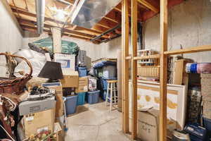 View of unfinished basement