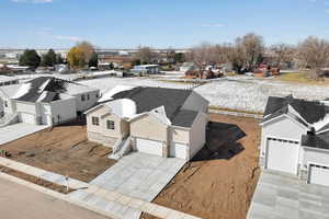Aerial view of residential area