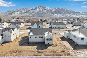 View of mountain background with nearby suburban area