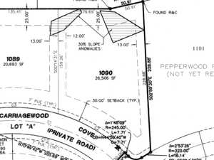 Parcel Map lot 1090 w building envelope