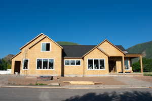 Unfinished property featuring a mountain view