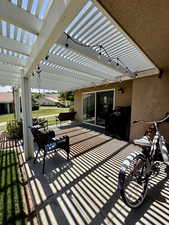 View of patio with a pergola
