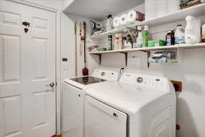 Laundry room with washer and clothes dryer