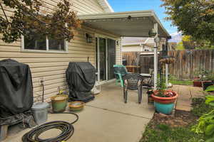 View of patio with grilling area
