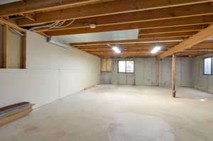 Basement with healthy amount of natural light