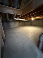 View of unfinished below grade area