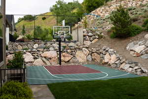 View of basketball court with basketball court