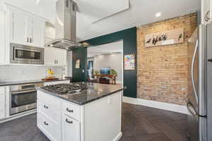 Kitchen with better view of original brick wall