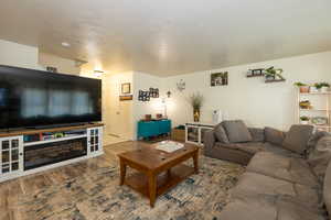 Living area featuring wood finished floors