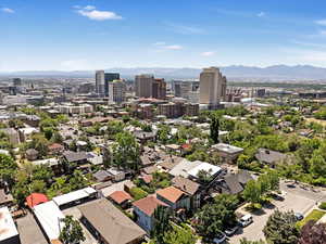 View of urban area featuring a mountain backdrop