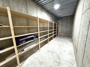 View of cold storage room under porch