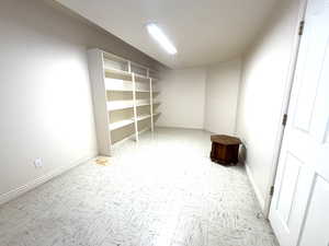 Storage area with built-in shelves