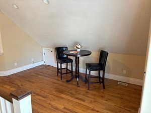 Sitting room off stairs up. Could be an office or a TV room