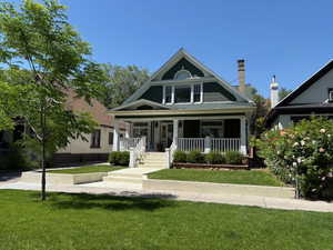 Set back from the street, there is a large park strip along with a grassy front yard