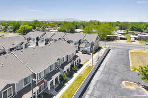 Aerial perspective of suburban area