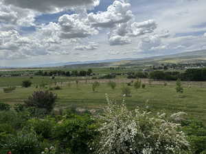 Mountain view with rural landscape