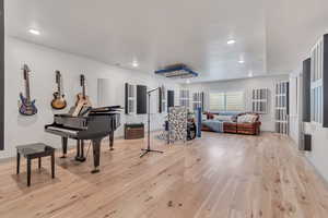 Family Room with wood finished floors