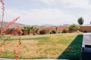 View of yard with a mountain view