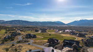 Mountain view with nearby suburban area and a local golf course