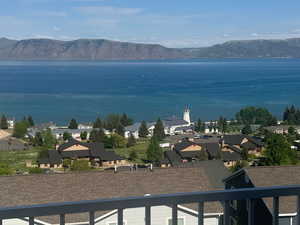 Water view with a mountainous background