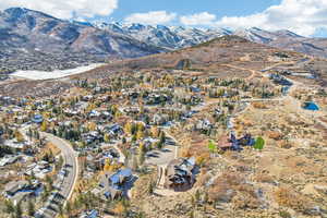 View of mountain background with nearby suburban area