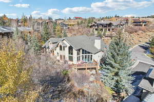 Aerial perspective of suburban area