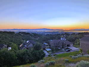 Aerial view of a mountain backdrop