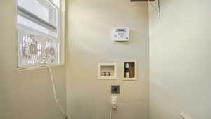 Laundry area featuring hookup for an electric dryer and hookup for a washing machine