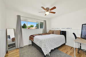Bedroom 2  upstairs with hardwood floors