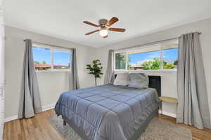 Bedroom 3 upstairs with hardwood floors