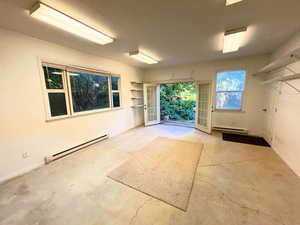 Garage with baseboard heating
