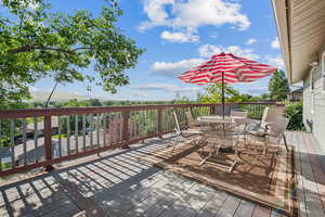 Back deck with amazing valley views