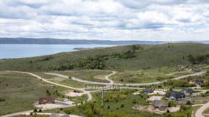 Drone / aerial view of a water and mountain view