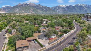 Aerial view of a mountainous background