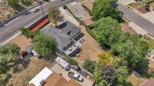Aerial perspective of suburban area