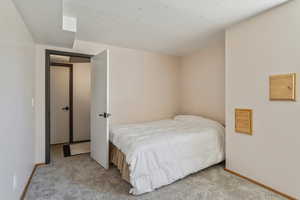 Bedroom with carpet and baseboards