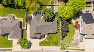 Aerial perspective of suburban area