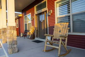 View of covered porch