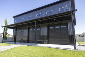 Rear view of pool house