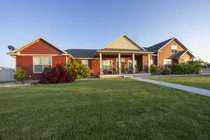 Craftsman inspired home with a porch and board and batten siding